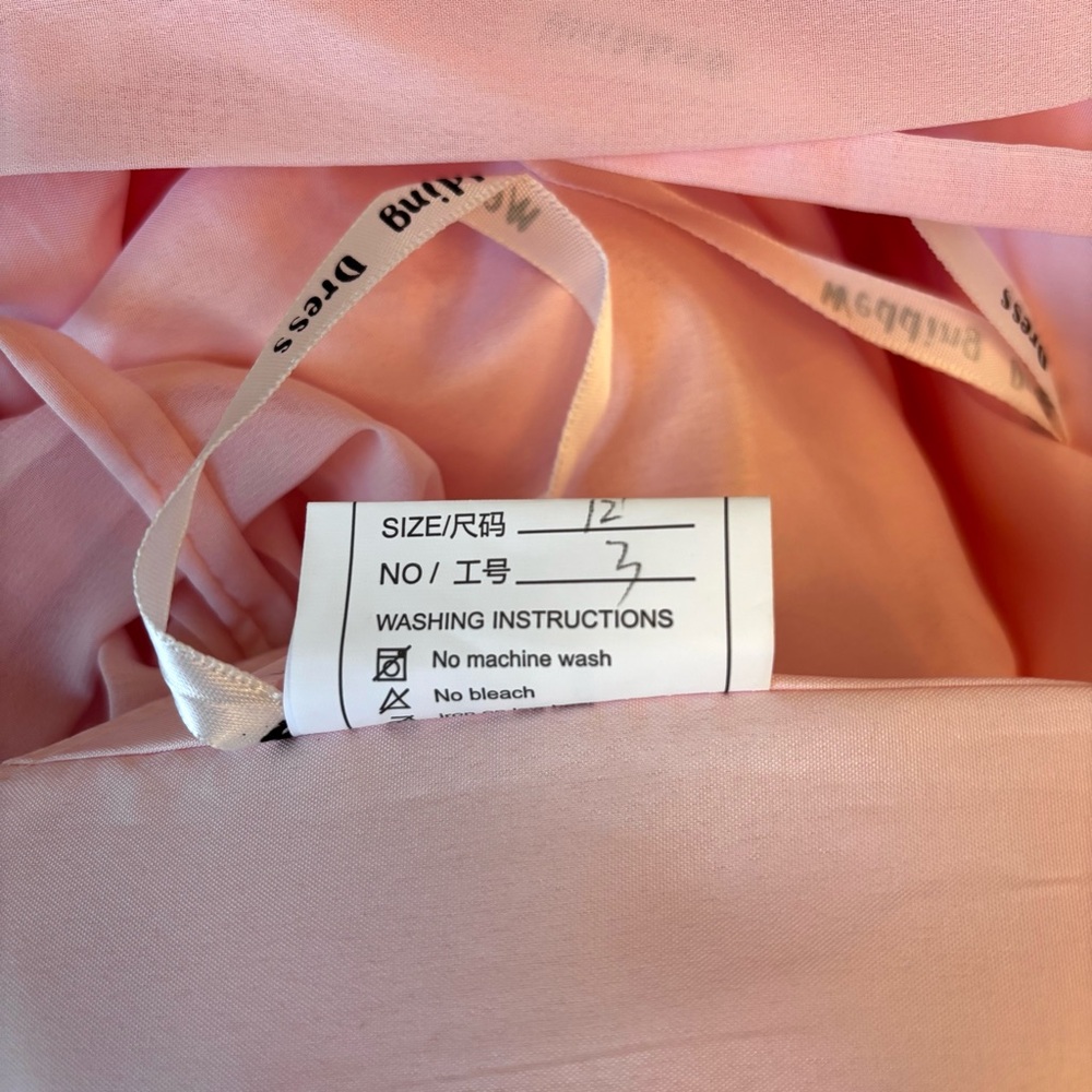 NEW, Peach Dress, Peach Prom Dress, Chiffon Dress, Halter Dress, NWOT Size L/12 - Picture 9 of 9